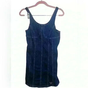 True Religion Corset Denim and Gold Mini Petite Dress